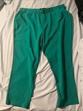 Torrid Teal Dress Pants Elastic Waist Business Casual Green